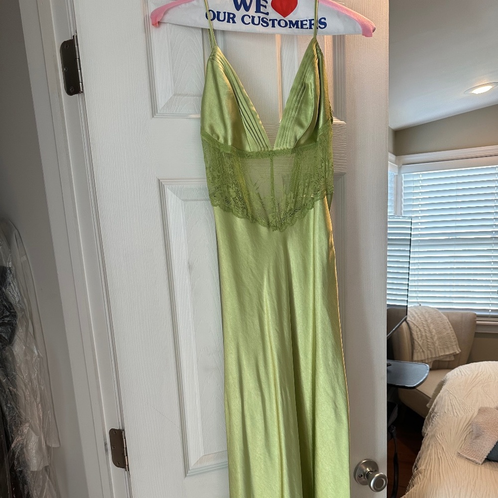 Satin Maxi with Lace cut out
